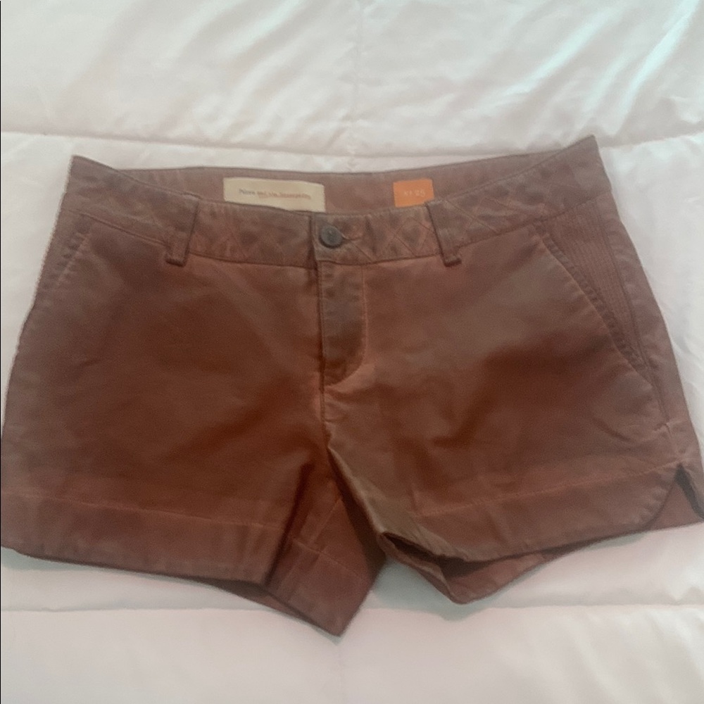 Pilcro and the Letterpress brown vegan leather  Shorts Classic Style